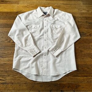 Vintage Wrangler Western Pearl Snap Pink/White Striped Shirt